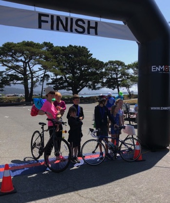 Winner of the bike, Mom and her kids who all raced